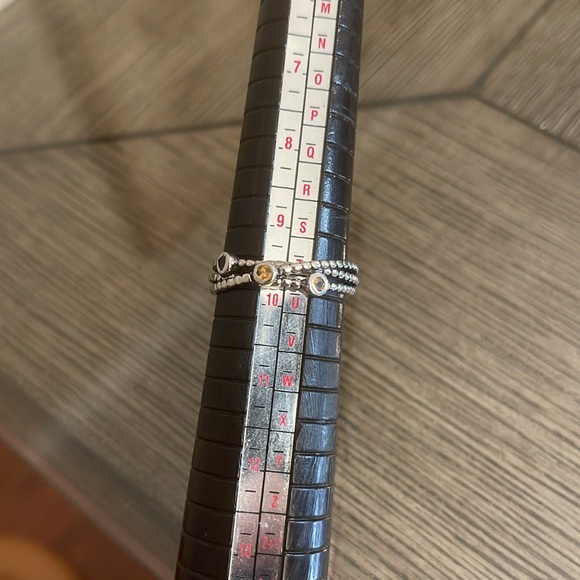 Sterling Silver Crossover Cable Ring with Topaz Gems Approx Size 9 3/4 - Picture 9 of 16